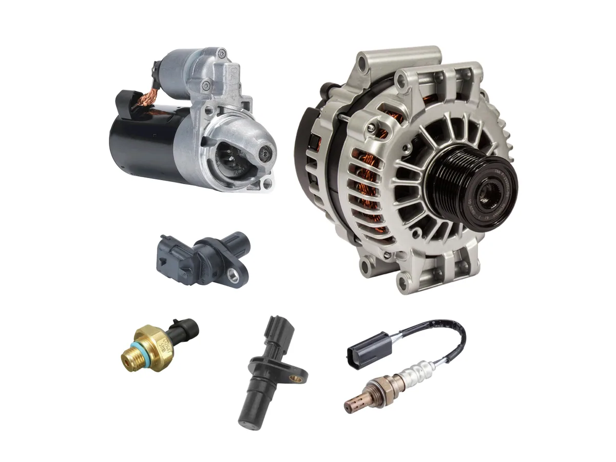 Motor de arranque, alternador y sensores eléctricos para maquinaria